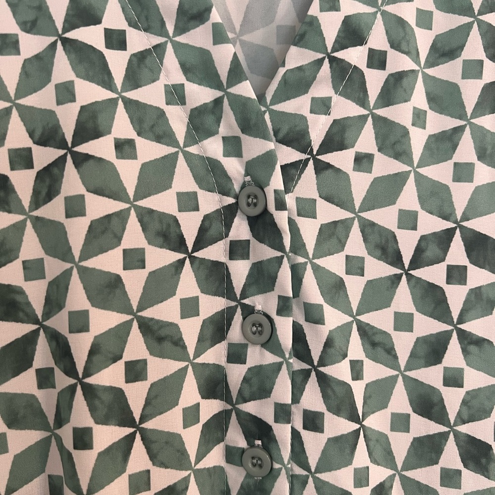 Geometric Print Babydoll Maxi Dress